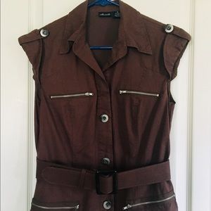 Chocolate brown shirt dress